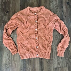 Women's Textured Knit Sweater - Rust